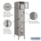 Salsbury Industries 5 Tier Box Vented Locker, 12"Wx66"Hx18"D, 5 Door, Gray, Unassembled 75158GY-U - alternate 5